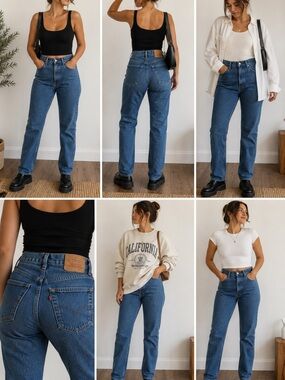 Vintage 1980’s Levi's Classic Straight-Leg Jeans in Blue Denim 501’s